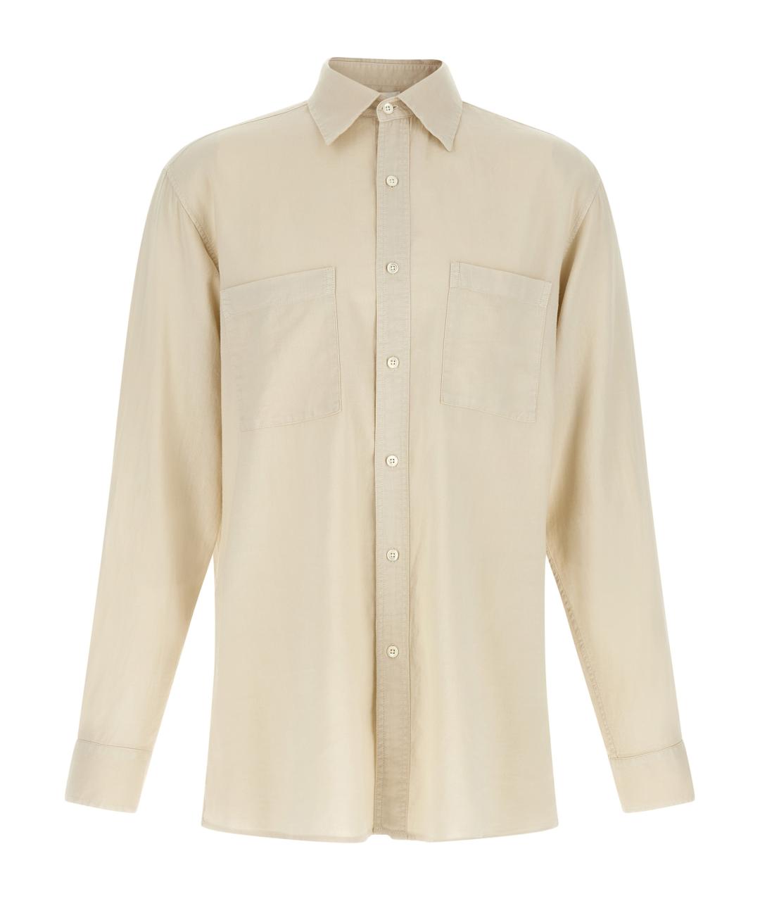 CELLAR DOOR Бежевая хлопковая кэжуал рубашка, фото 1