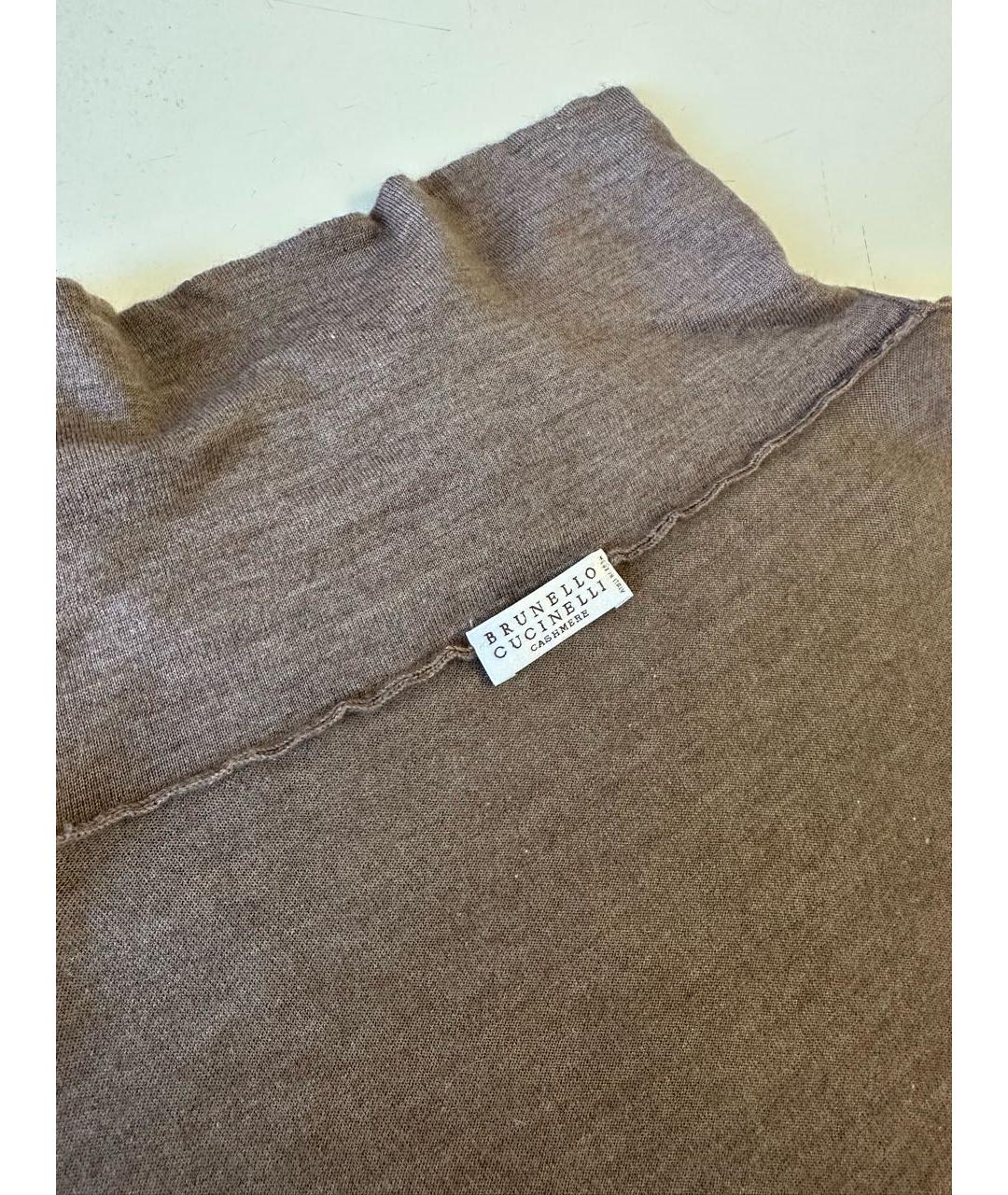 BRUNELLO CUCINELLI Коричневое шерстяное повседневное платье, фото 3