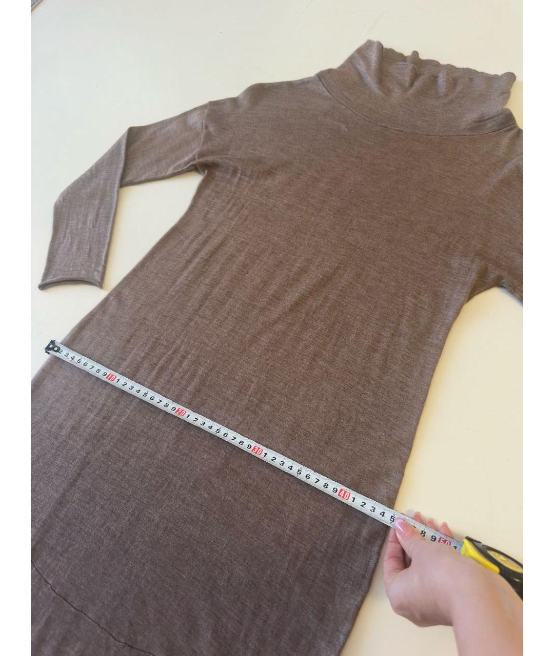 BRUNELLO CUCINELLI Коричневое шерстяное повседневное платье, фото 8