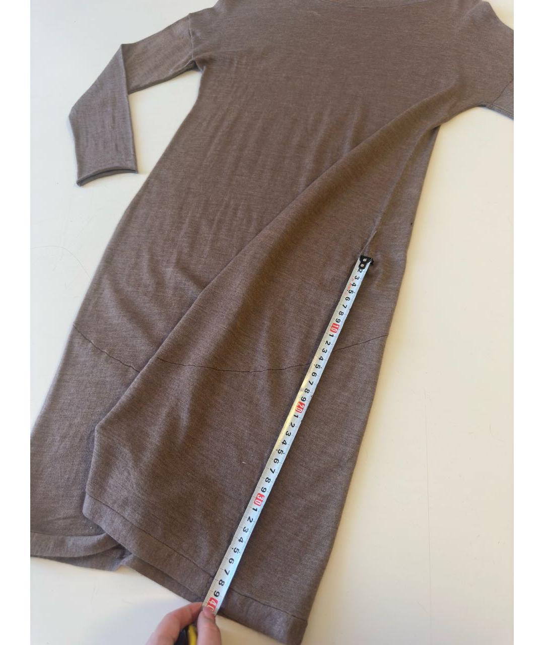 BRUNELLO CUCINELLI Коричневое шерстяное повседневное платье, фото 7