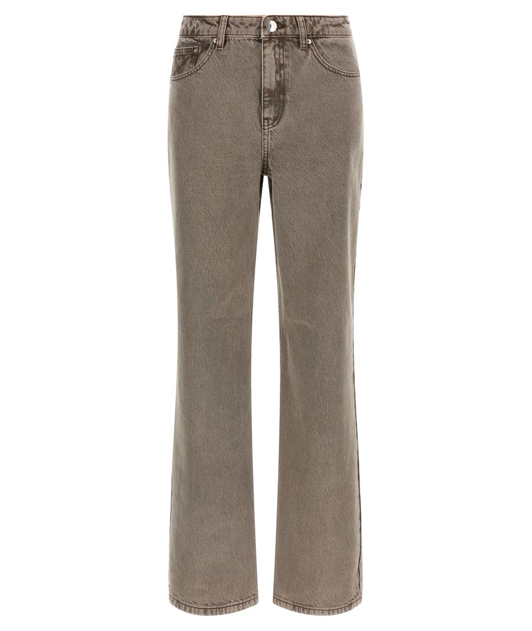 ROTATE Коричневые хлопковые прямые джинсы, фото 1