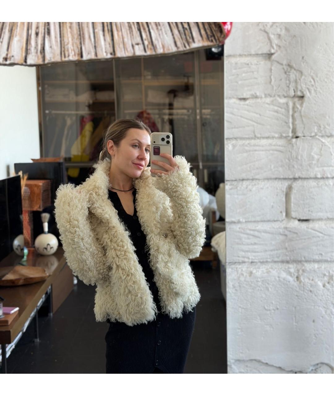 BALMAIN Бежевая меховая шуба, фото 7