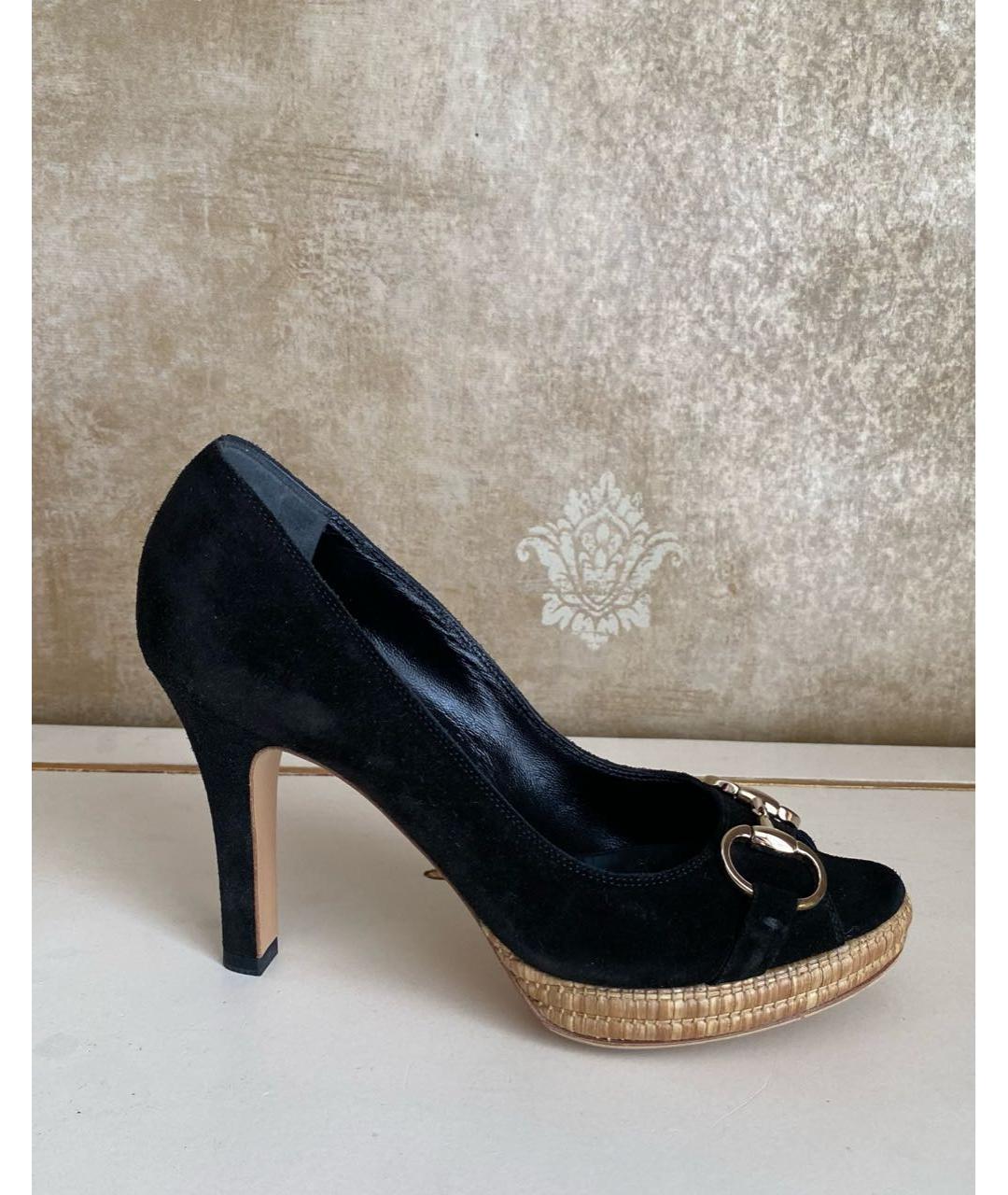 GUCCI Черные замшевые туфли, фото 9