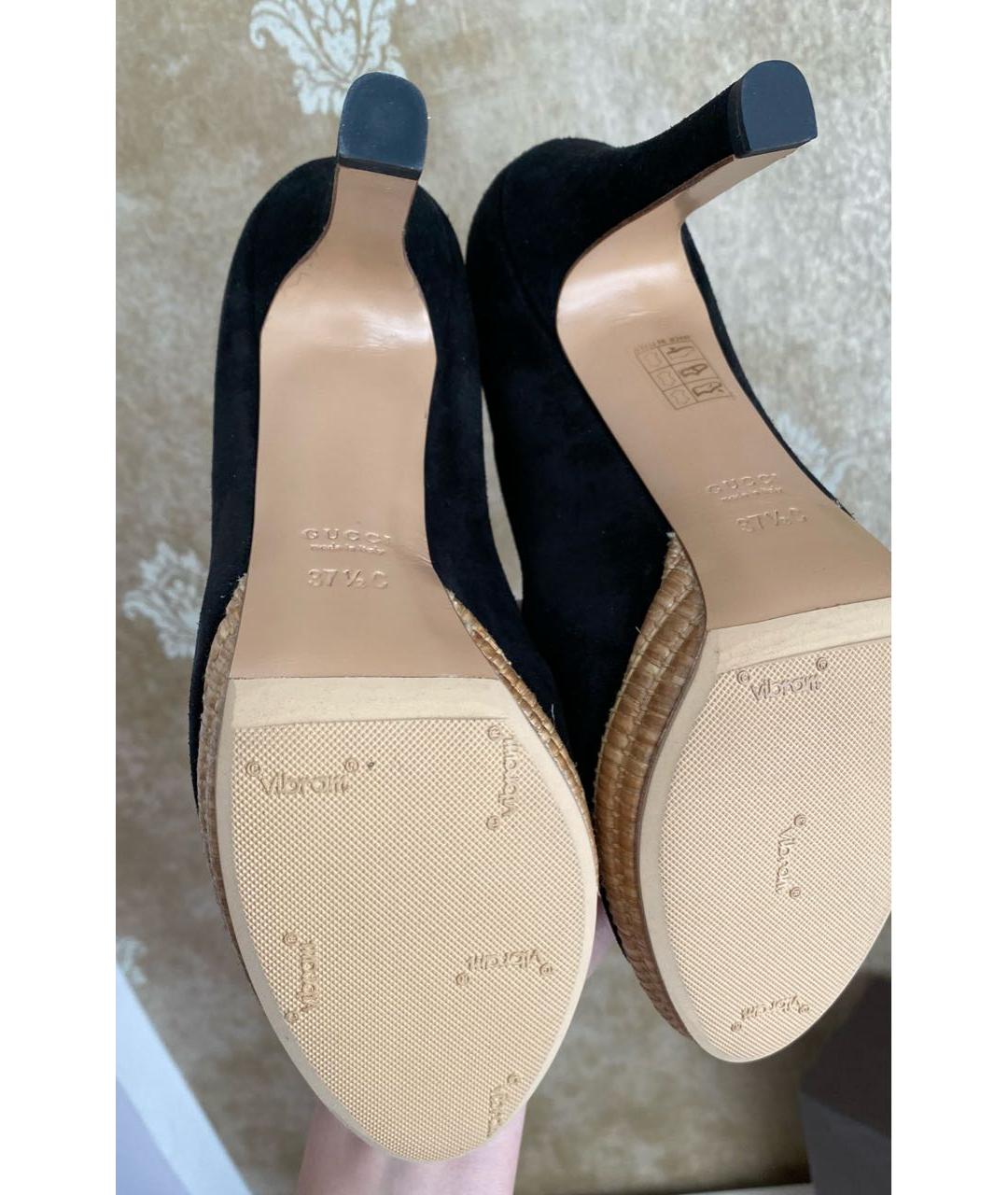 GUCCI Черные замшевые туфли, фото 7