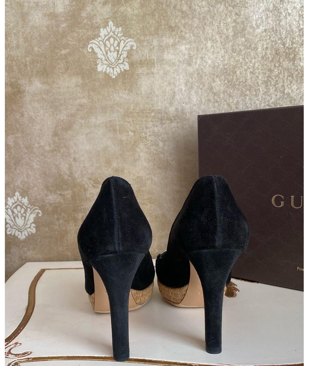 GUCCI Черные замшевые туфли, фото 4