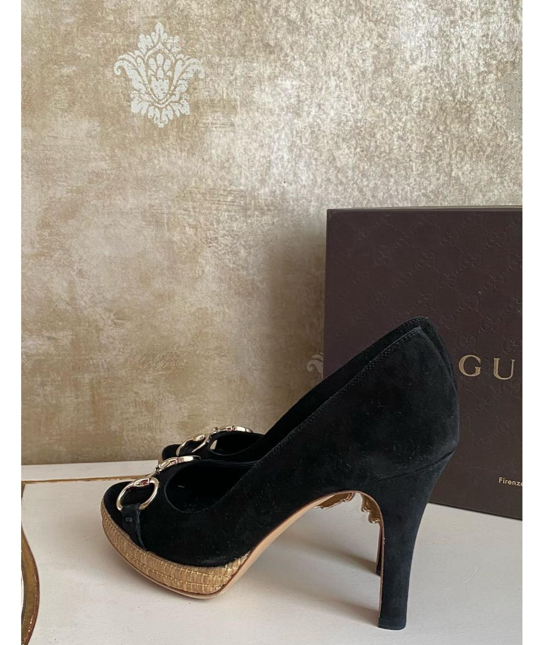 GUCCI Черные замшевые туфли, фото 6