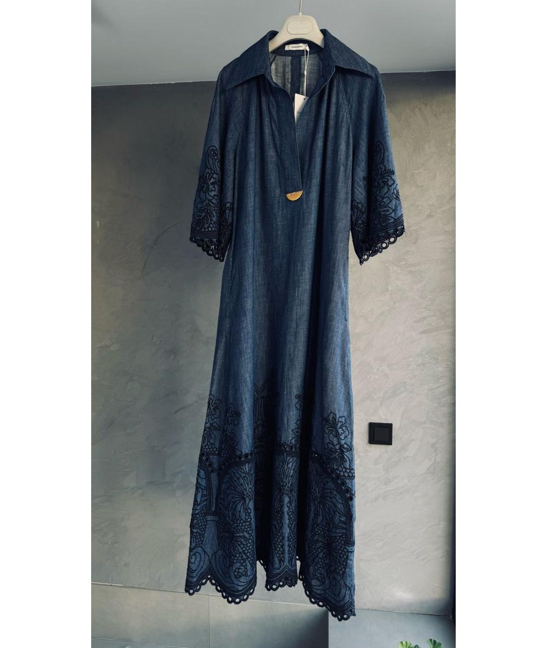 ZIMMERMANN Темно-синее хлопковое повседневное платье, фото 2