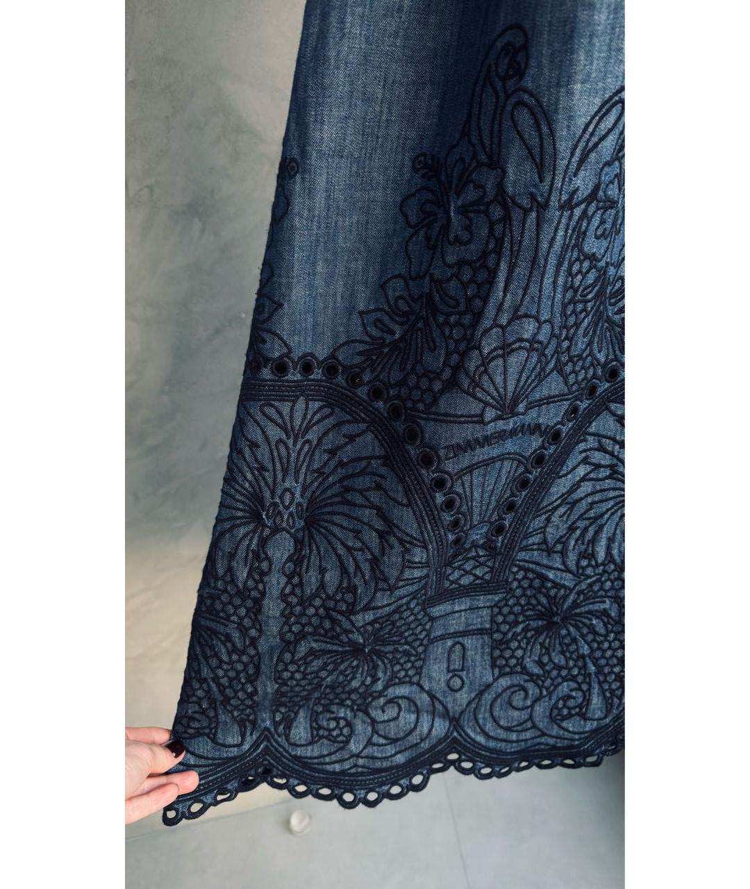 ZIMMERMANN Темно-синее хлопковое повседневное платье, фото 5