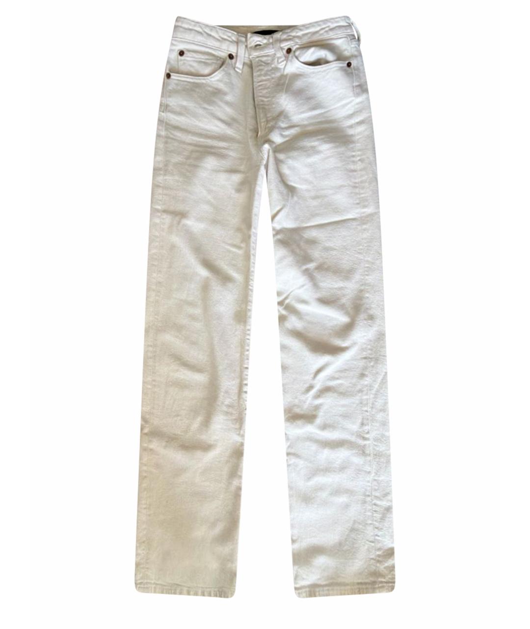 3X1 Белые хлопко-эластановые прямые джинсы, фото 1