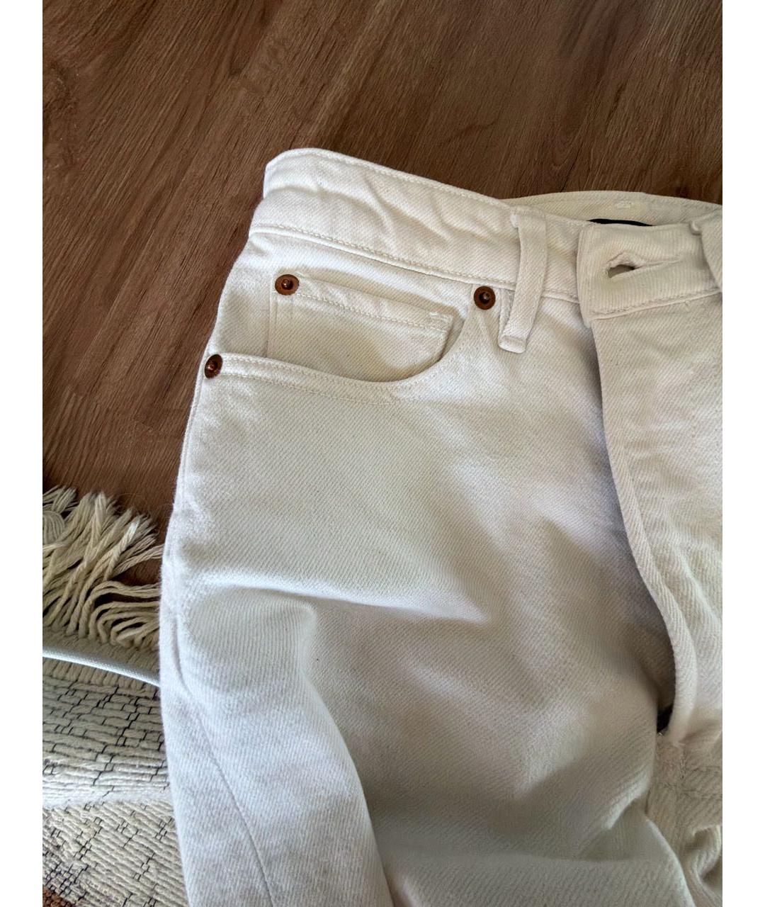 3X1 Белые хлопко-эластановые прямые джинсы, фото 4