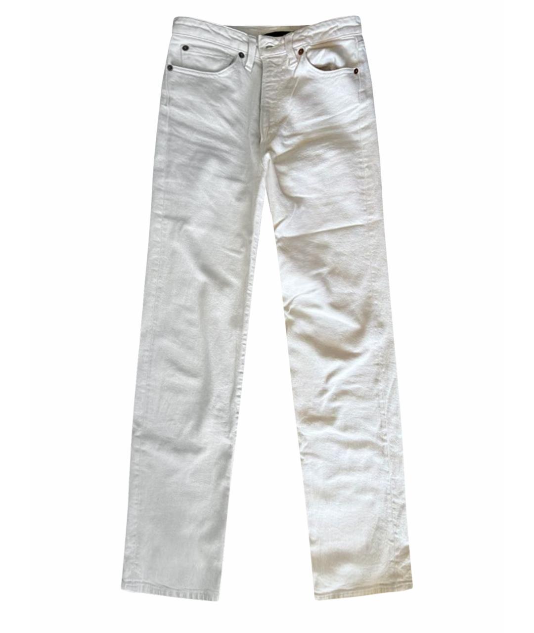 3X1 Белые хлопко-эластановые прямые джинсы, фото 6