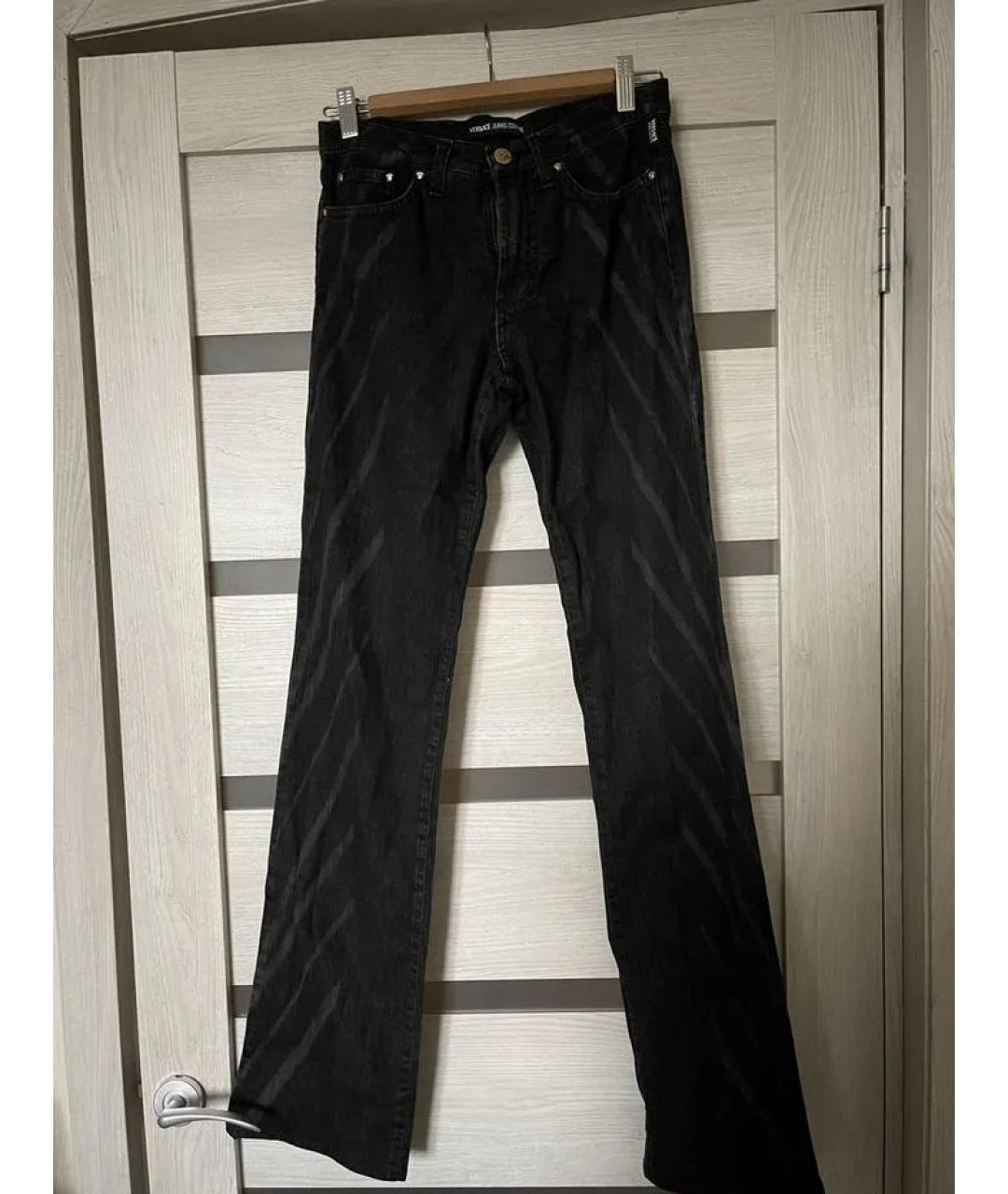 VERSACE JEANS COUTURE Черные хлопковые джинсы слим, фото 7