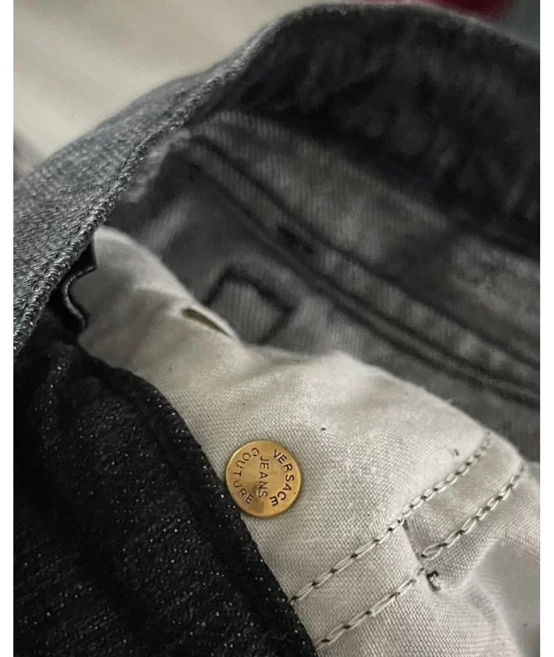 VERSACE JEANS COUTURE Черные хлопковые джинсы слим, фото 4