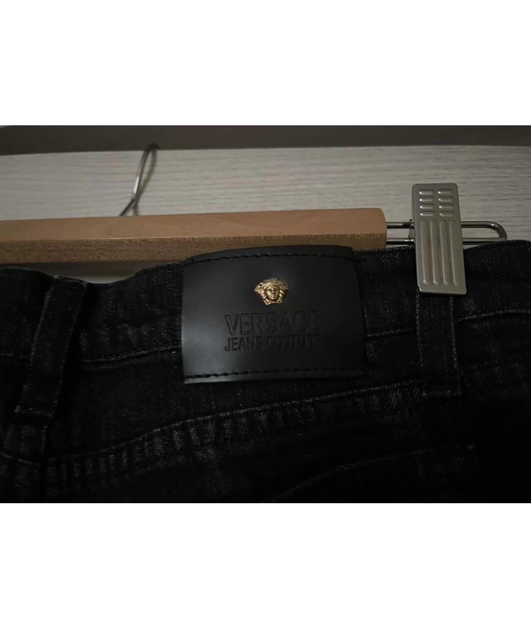 VERSACE JEANS COUTURE Черные хлопковые джинсы слим, фото 2
