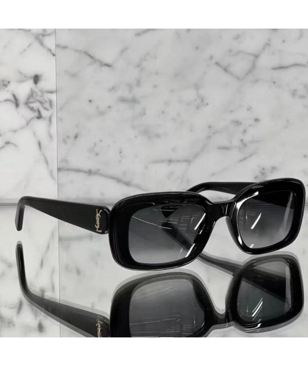 SAINT LAURENT Черные пластиковые солнцезащитные очки, фото 2