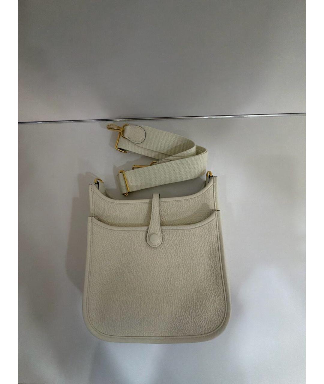 HERMES Бежевая кожаная сумка через плечо, фото 3