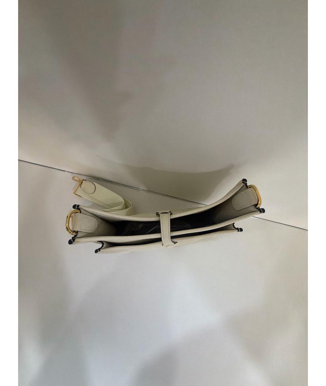 HERMES Бежевая кожаная сумка через плечо, фото 4