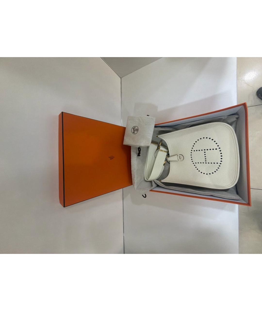 HERMES Бежевая кожаная сумка через плечо, фото 5