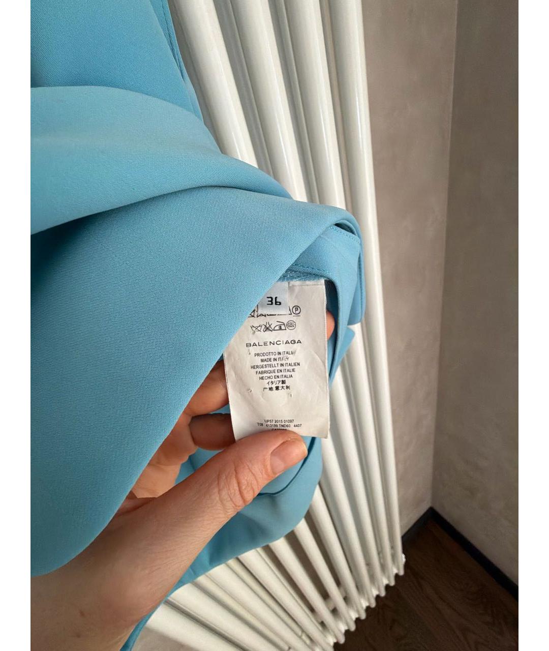 BALENCIAGA Голубая полиамидовая блузы, фото 5