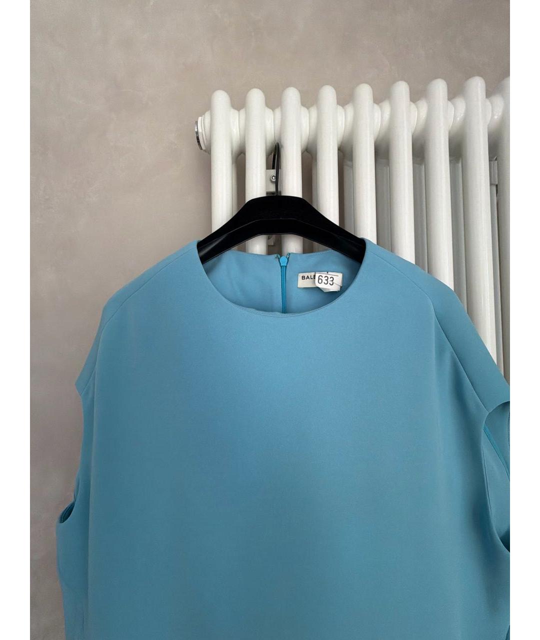 BALENCIAGA Голубая полиамидовая блузы, фото 3