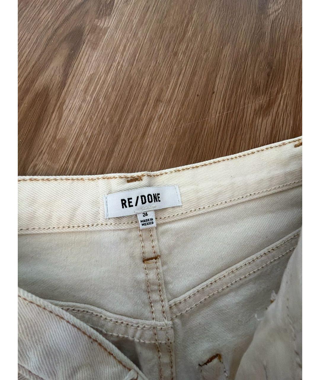 Re done Белые хлопковые прямые джинсы, фото 3