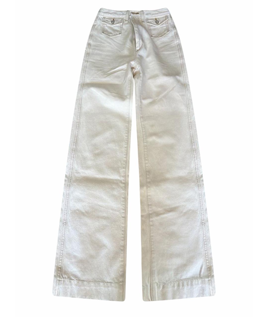 Re done Белые хлопковые прямые джинсы, фото 1