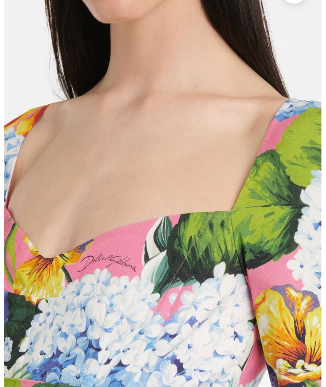 DOLCE&GABBANA Розовое шелковое коктейльное платье, фото 2