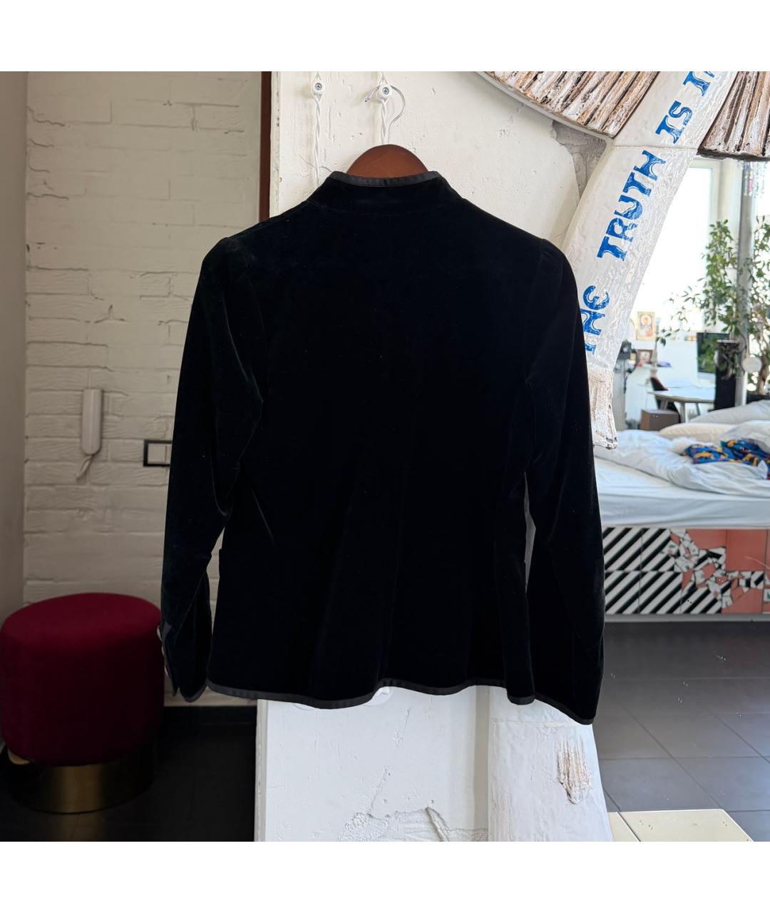 SAINT LAURENT Черный бархатный жакет/пиджак, фото 2