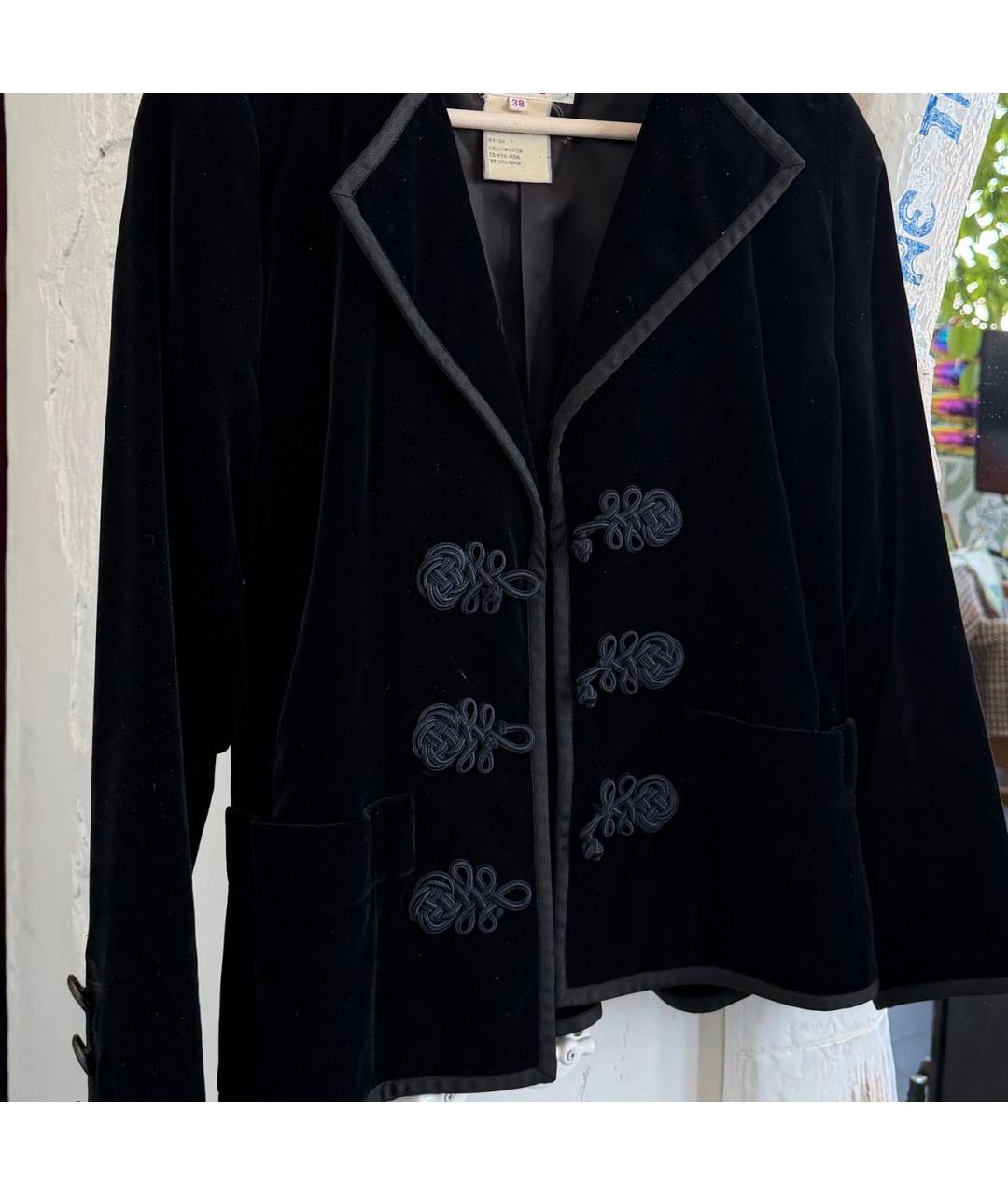 SAINT LAURENT Черный бархатный жакет/пиджак, фото 4