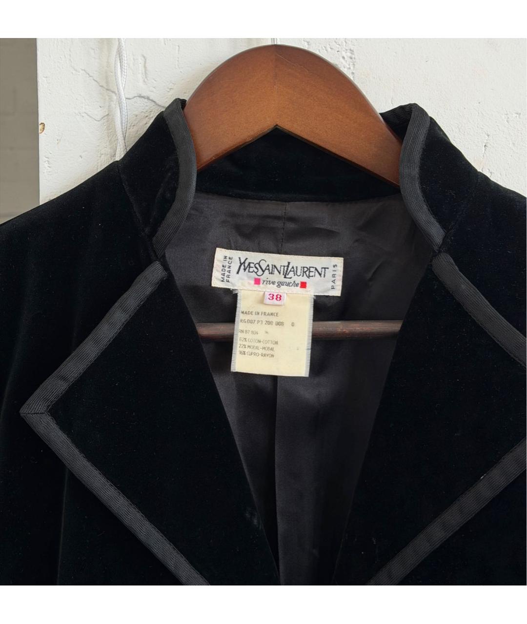 SAINT LAURENT Черный бархатный жакет/пиджак, фото 3