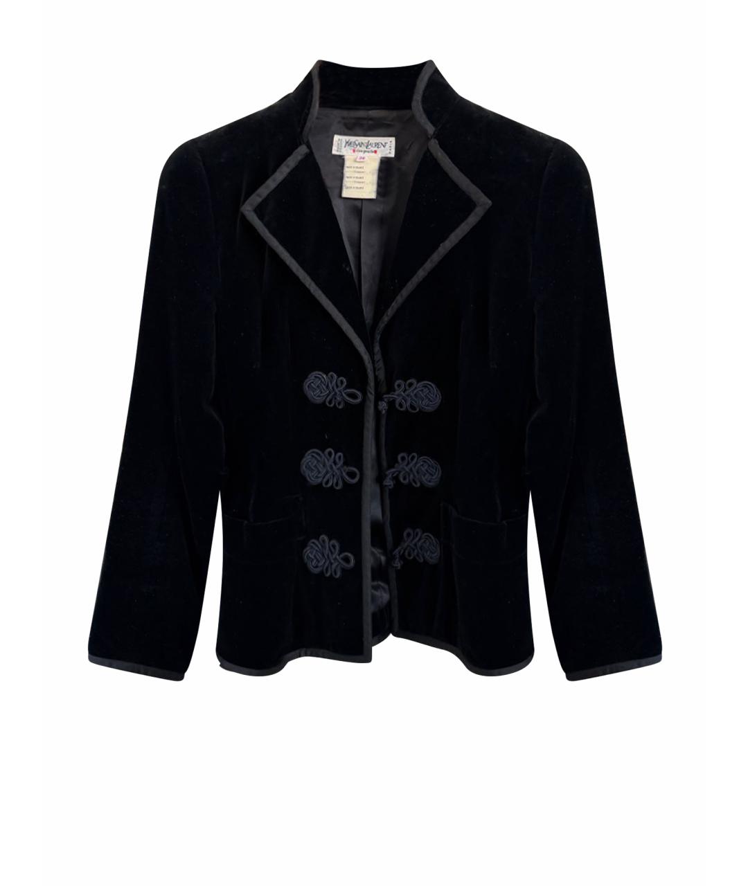 SAINT LAURENT Черный бархатный жакет/пиджак, фото 1