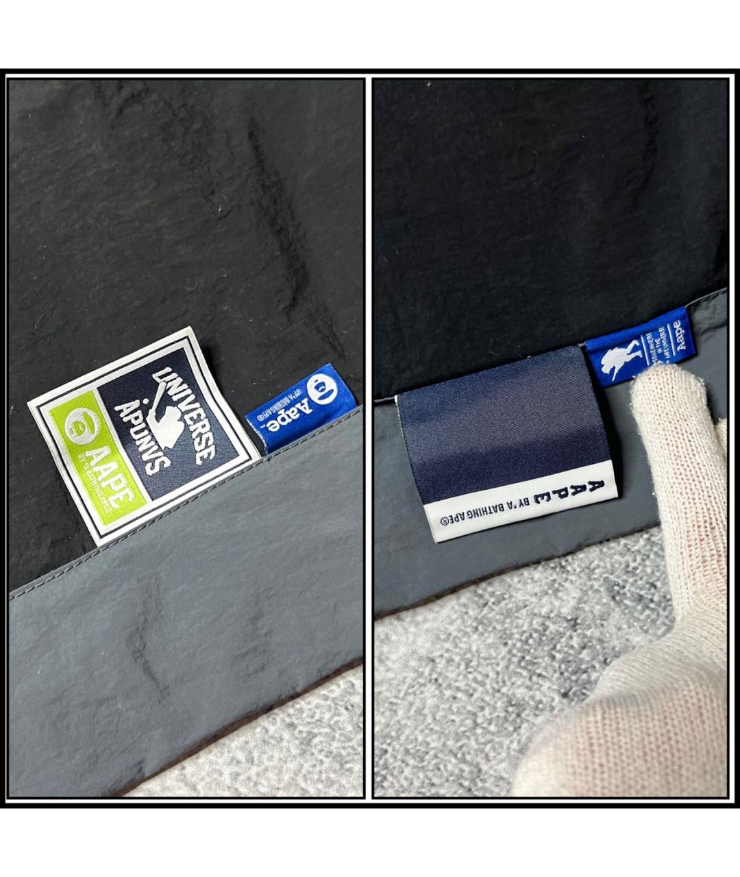 A BATHING APE Черные полиэстеровые повседневные брюки, фото 8