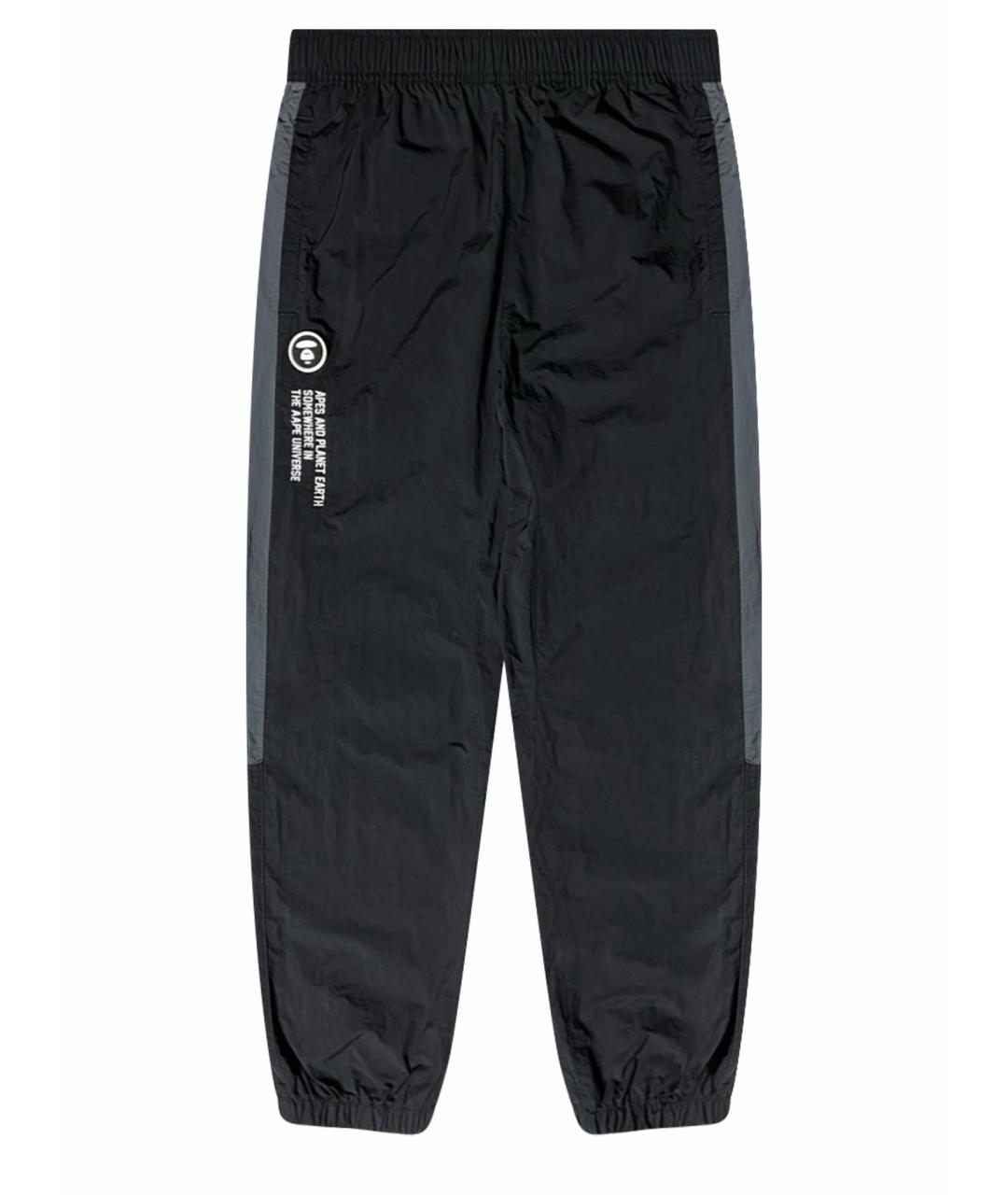 A BATHING APE Черные полиэстеровые повседневные брюки, фото 1