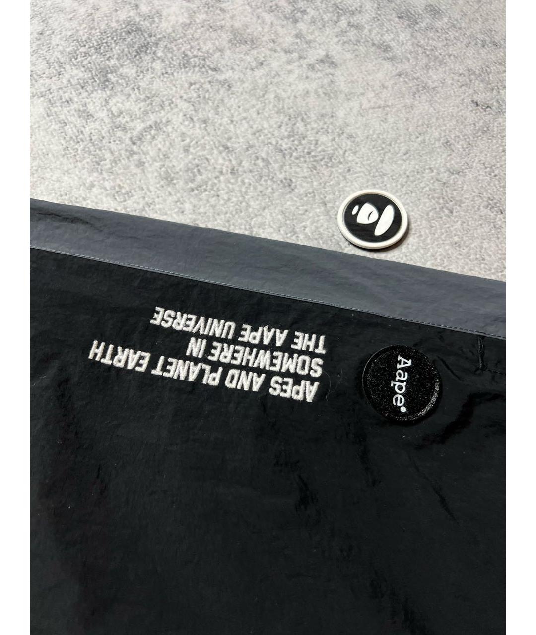 A BATHING APE Черные полиэстеровые повседневные брюки, фото 4