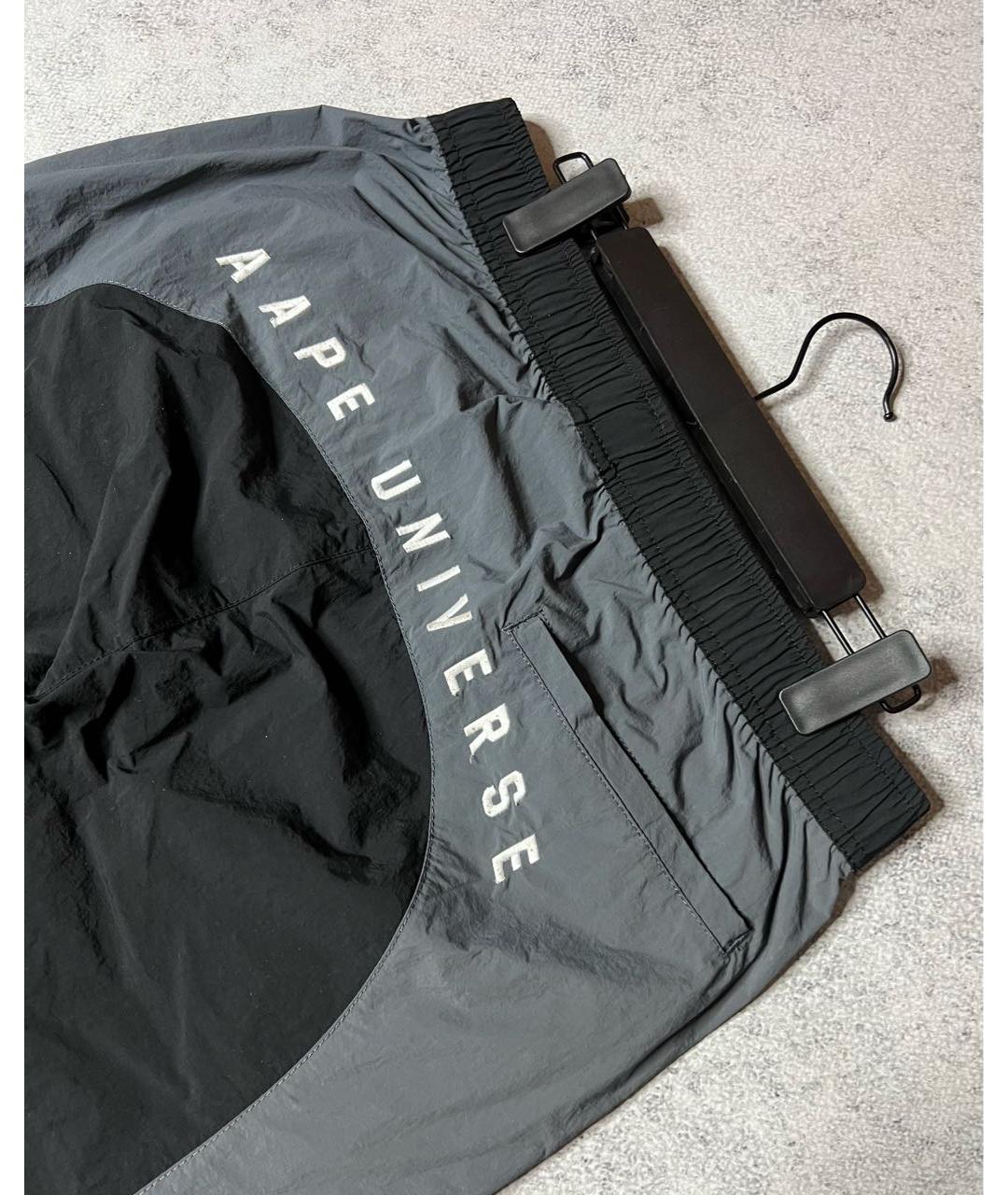 A BATHING APE Черные полиэстеровые повседневные брюки, фото 6