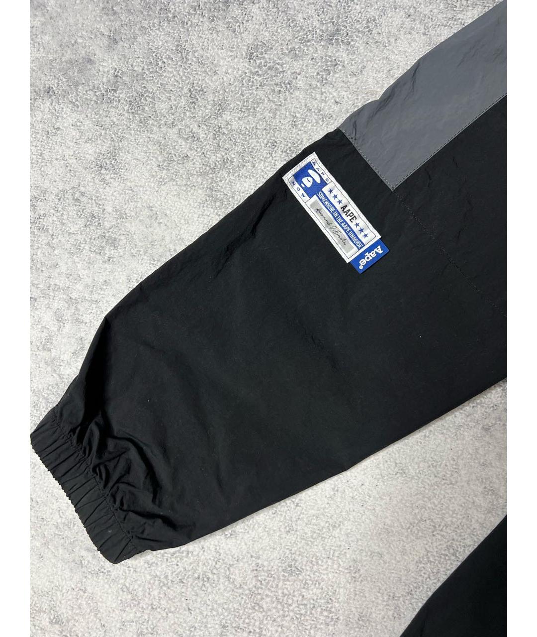 A BATHING APE Черные полиэстеровые повседневные брюки, фото 5