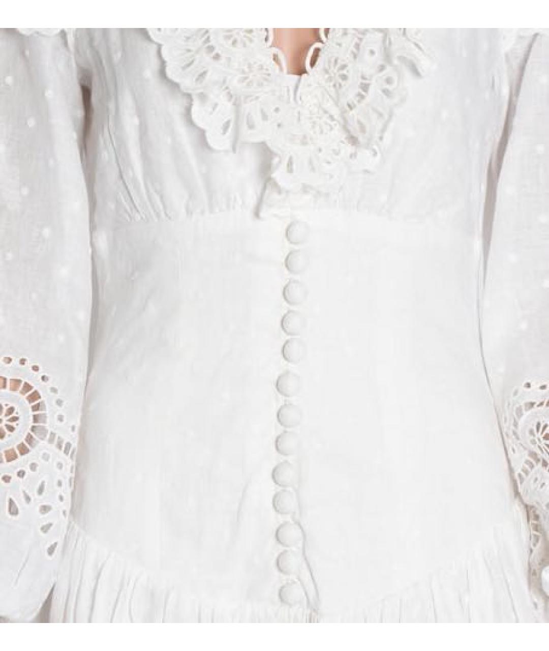 ZIMMERMANN Белое льняное повседневное платье, фото 4
