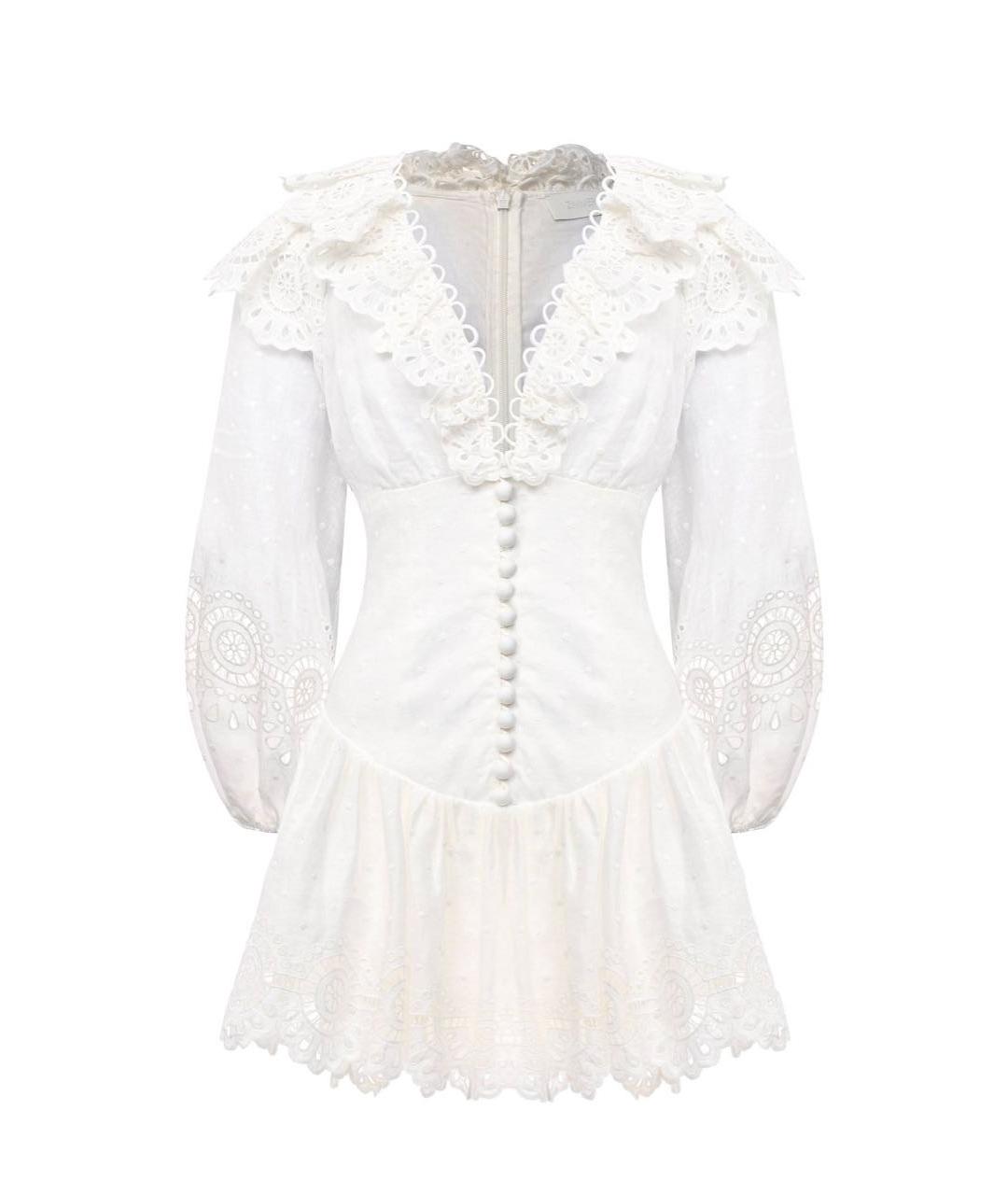 ZIMMERMANN Белое льняное повседневное платье, фото 1