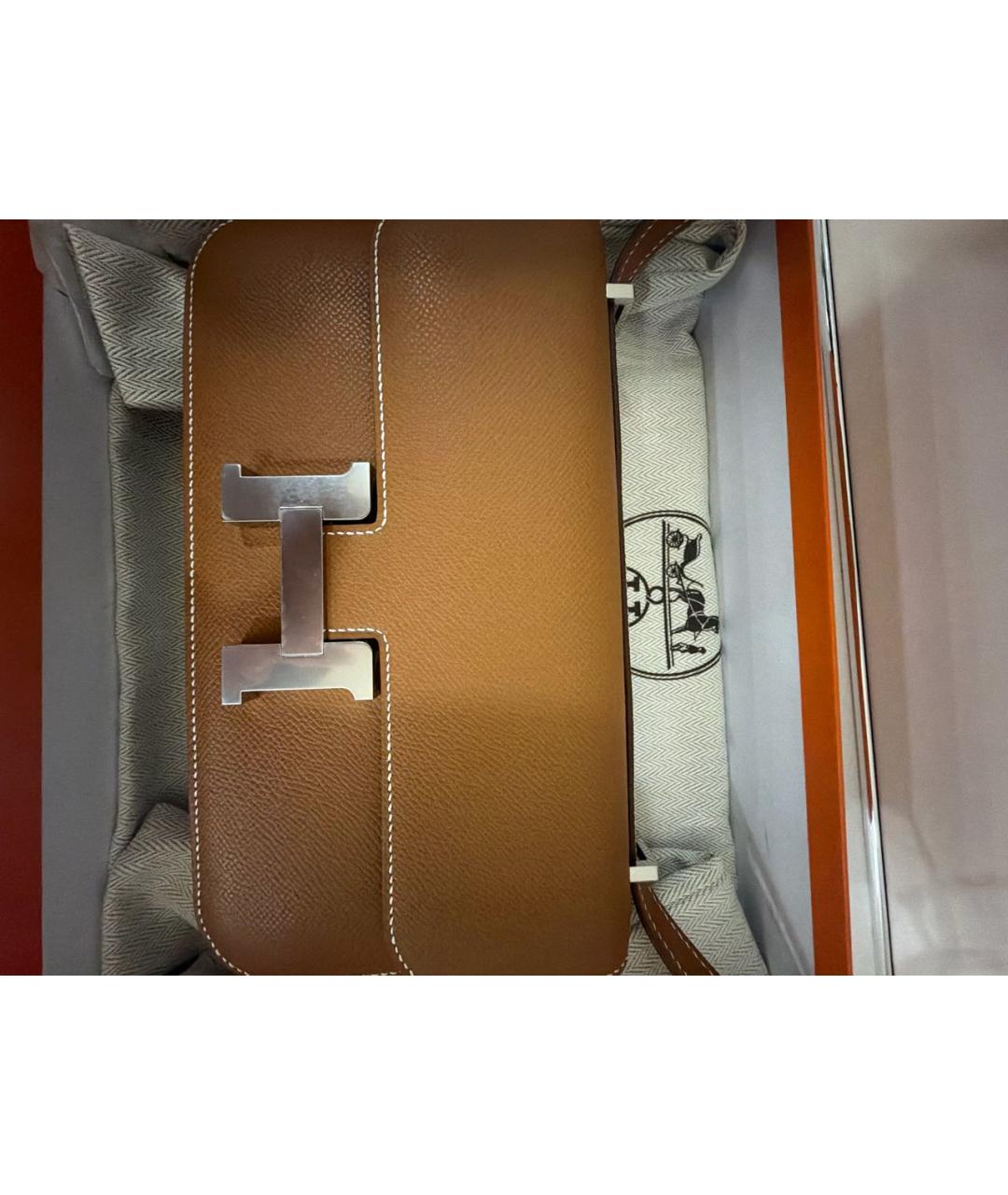 HERMES Коричневая кожаная сумка через плечо, фото 5