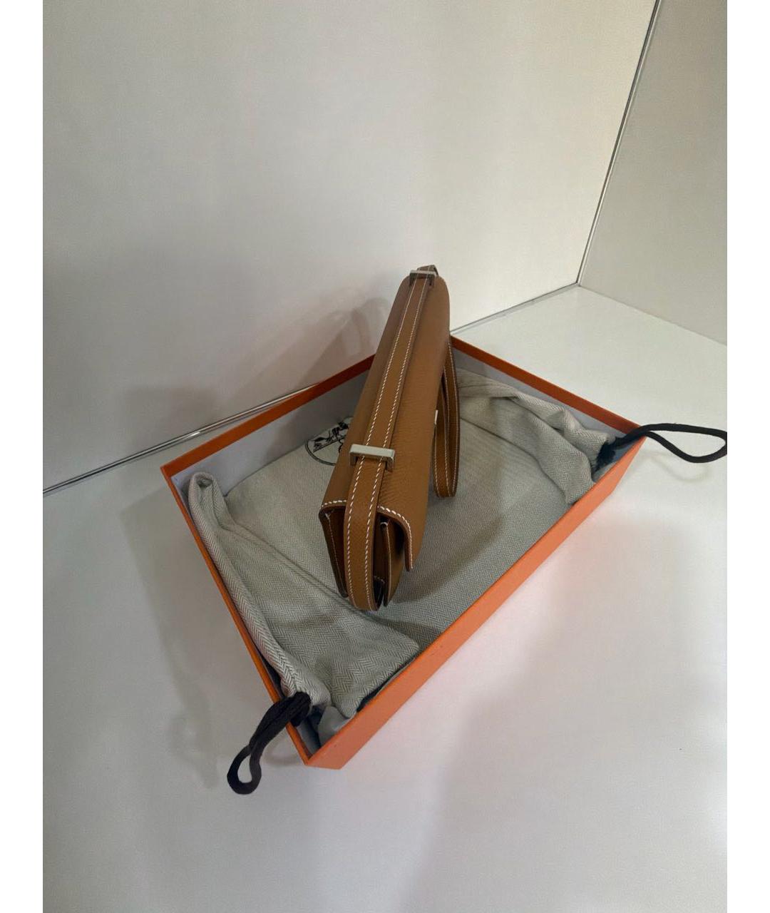 HERMES Коричневая кожаная сумка через плечо, фото 2