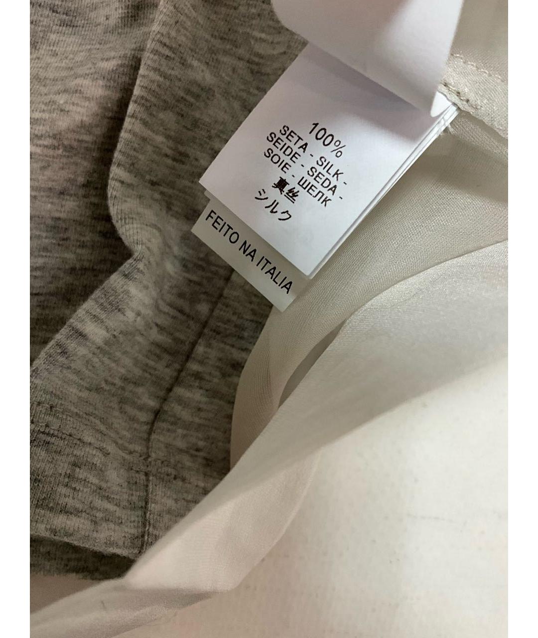 BRUNELLO CUCINELLI Серая хлопковая футболка, фото 6