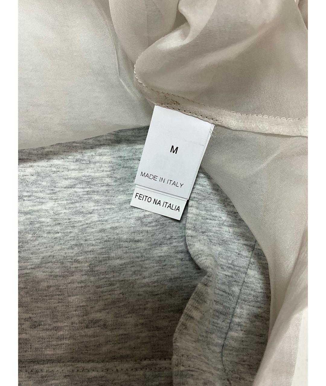 BRUNELLO CUCINELLI Серая хлопковая футболка, фото 5