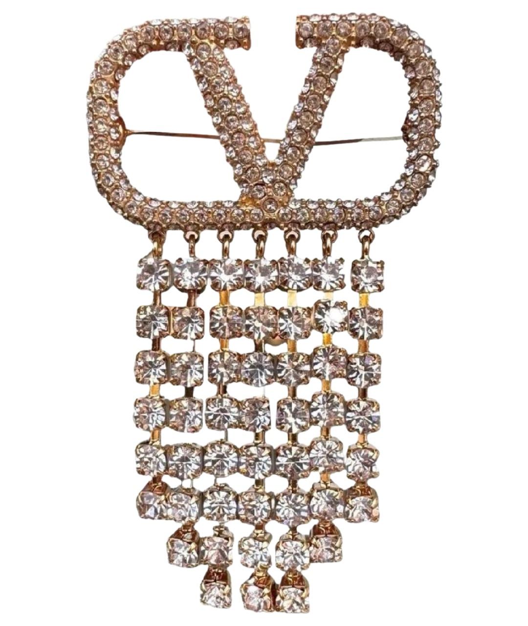 VALENTINO Желтая металлическая булавка / брошь, фото 1