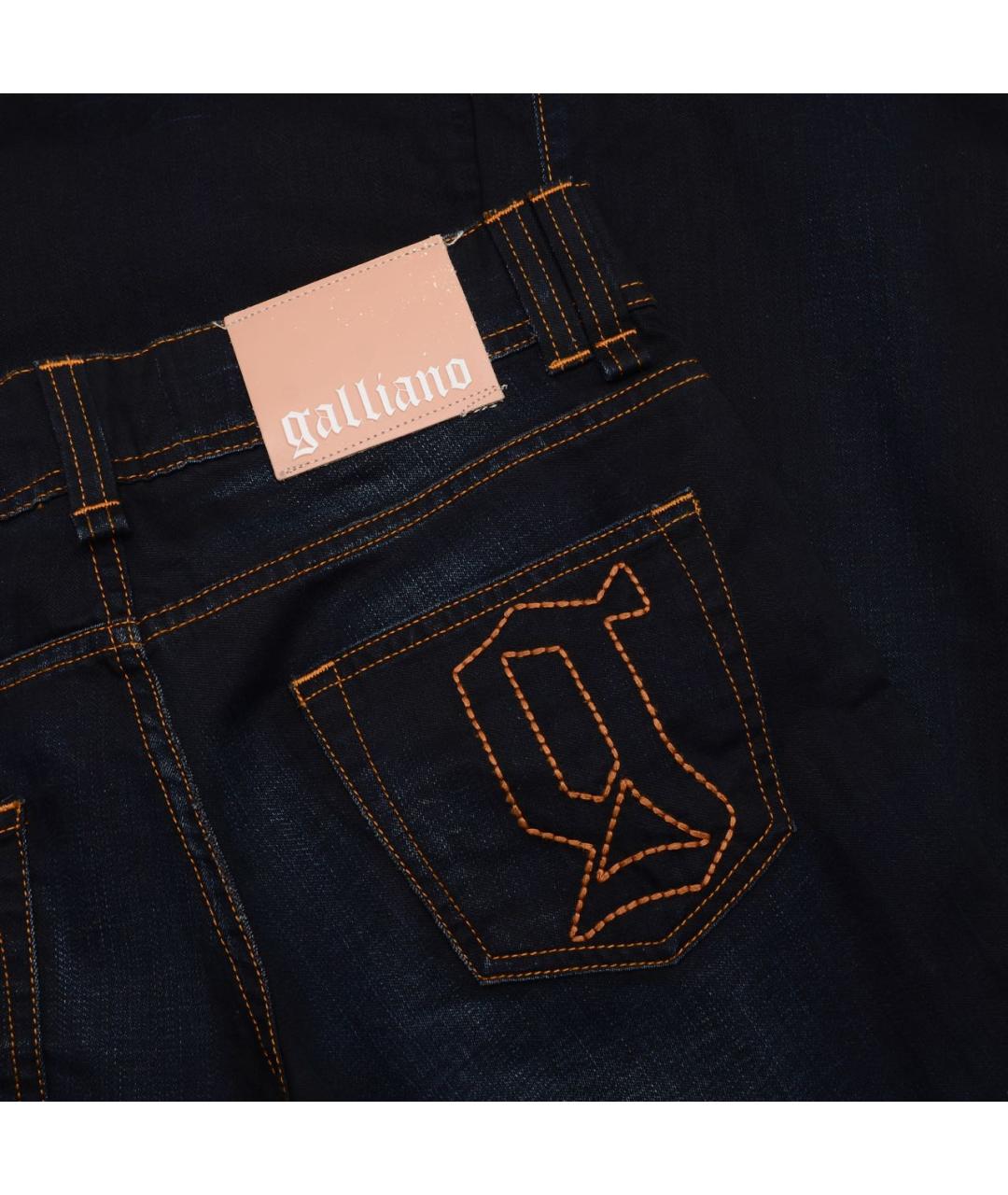 JOHN GALLIANO Темно-синие хлопковые джинсы клеш, фото 6