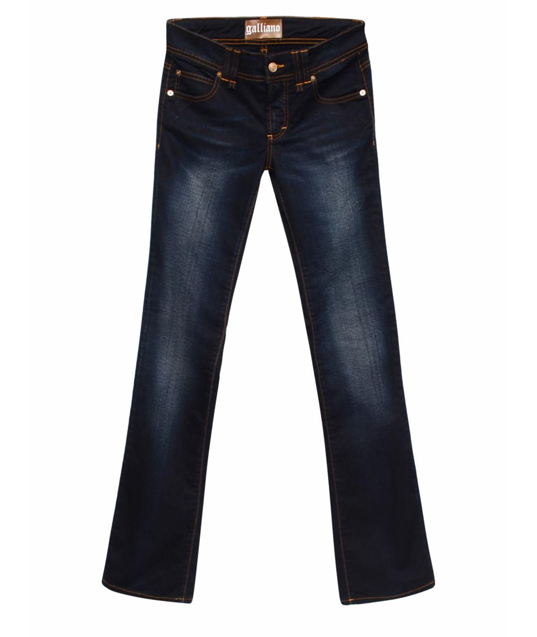 JOHN GALLIANO Темно-синие хлопковые джинсы клеш, фото 1