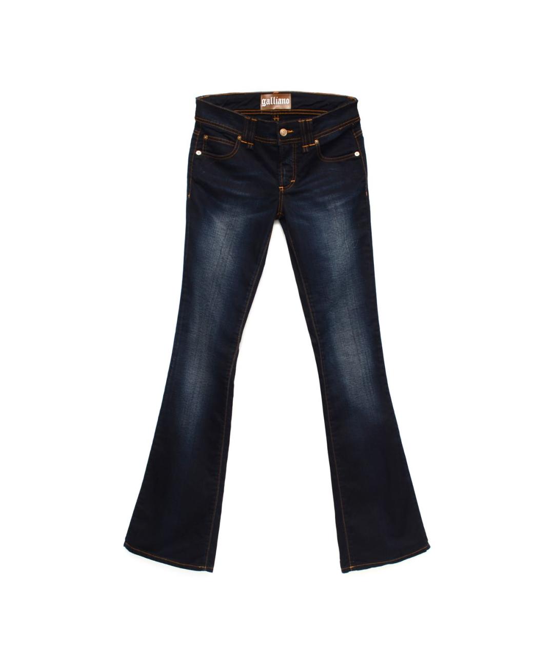 JOHN GALLIANO Темно-синие хлопковые джинсы клеш, фото 7