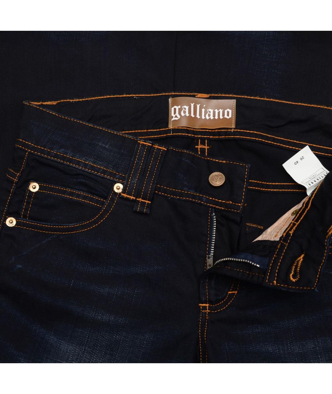 JOHN GALLIANO Темно-синие хлопковые джинсы клеш, фото 3