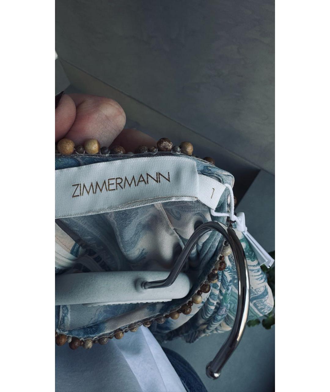 ZIMMERMANN Голубое вискозное повседневное платье, фото 5