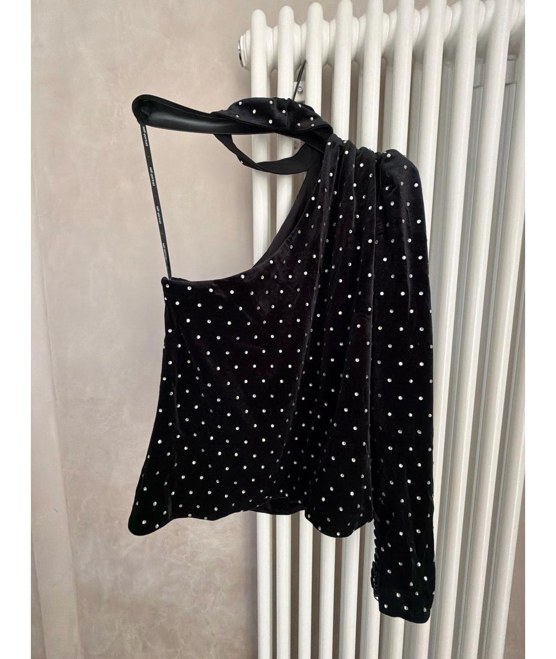 SELF-PORTRAIT Черная бархатная блузы, фото 2