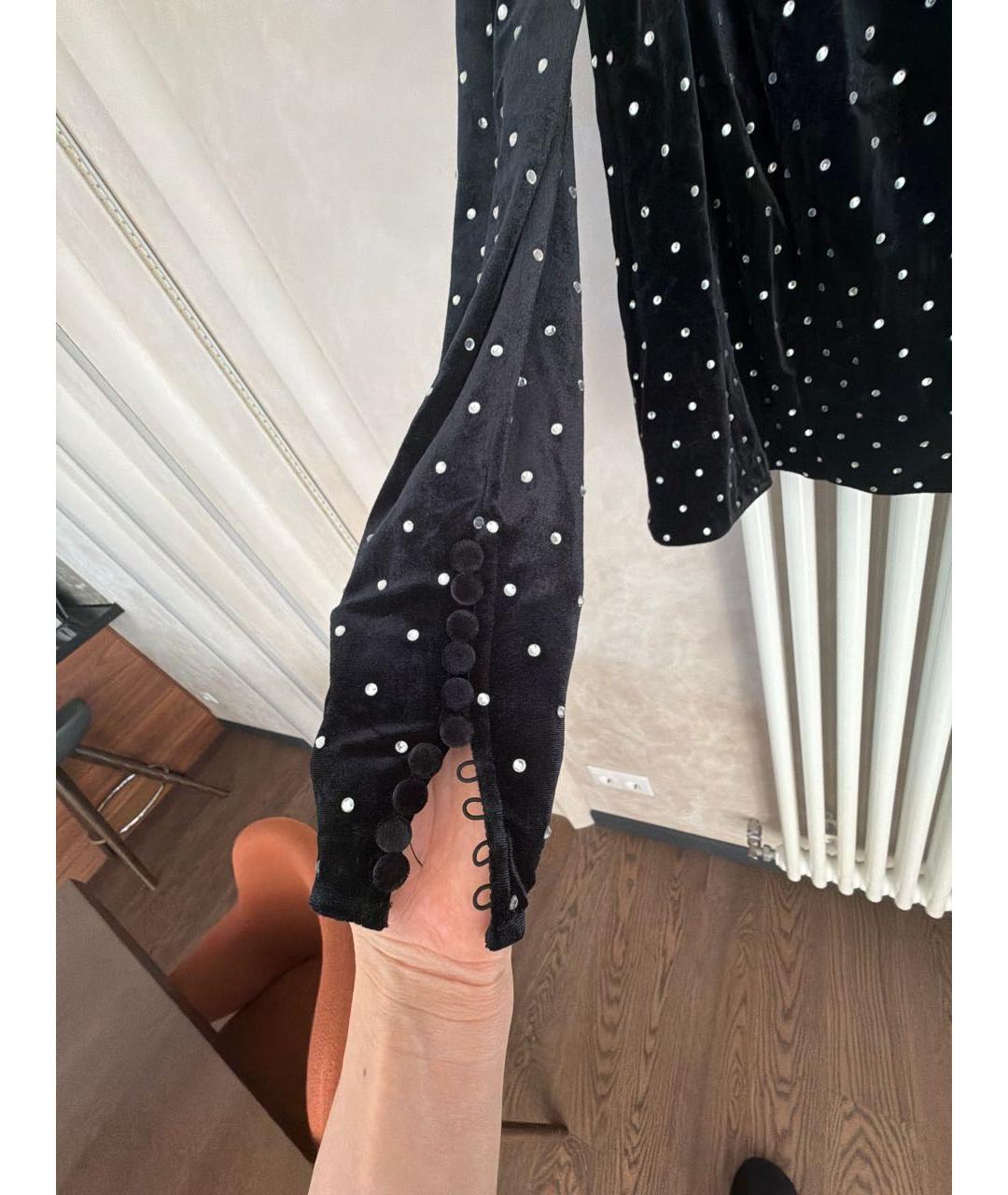 SELF-PORTRAIT Черная бархатная блузы, фото 5